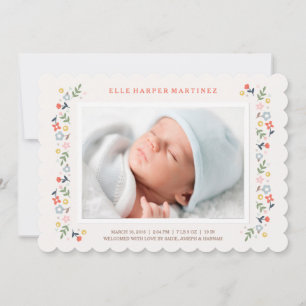 Campagne Florales Faire-part de naissance - Rouge