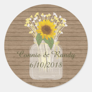 Campagne Russe Mason Jar Stickers Tournesol