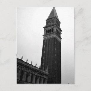 Campanile Piazza San Marco Schwarz Weiß Italien To Postkarte