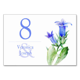 Campanula Blue Wildblume Hochzeitstichtafel Tischnummer
