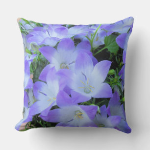 Campanula Lila weiße Blumen Fotografie Kissen