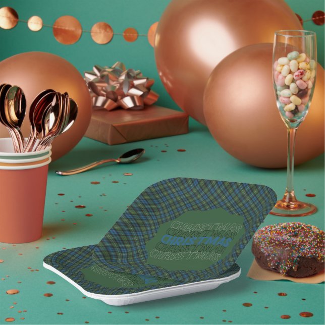 Campbell Argyll Ancient Scottish Tartan Christmas  Pappteller (Multi)