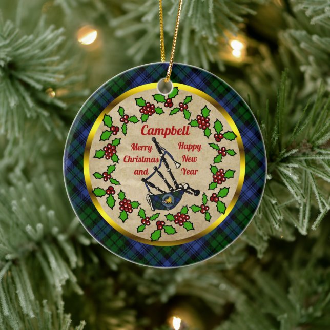 Campbell Bagpipe Ornement en céramique de Noël (Arbre)