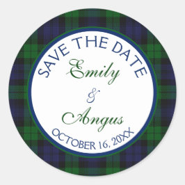 Campbell Black Watch Tartan Wedding Rette ein Datu Runder Aufkleber