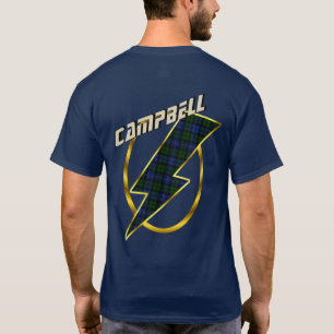 Campbell Clan Abzeichen & Blitze Bolt Tartan T-Shirt
