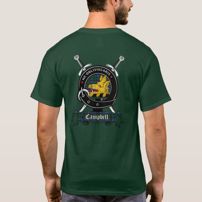 Campbell Clan Abzeichen Erwachsene T - Shirt (Rückseite)