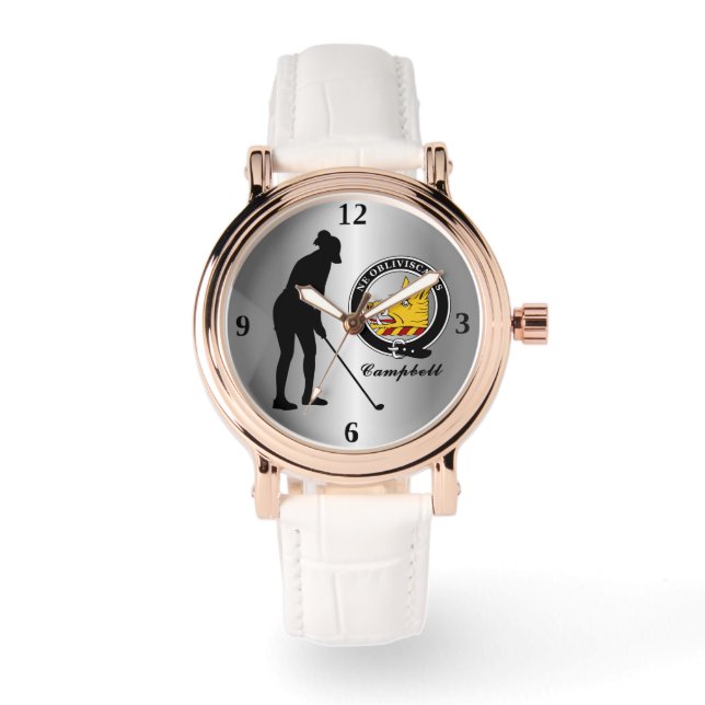 Campbell Clan Abzeichen (Hers) Golf Armbanduhr (Vorderseite)