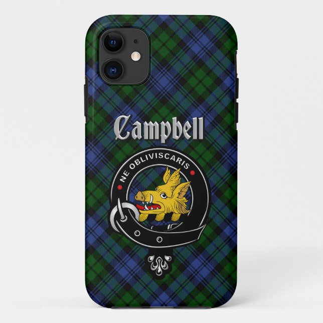 Campbell Clan Abzeichen & Tartan Phone Case (Rückseite)