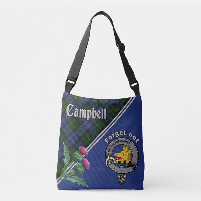 Campbell Clan Abzeichen & Tartan Tragetaschen Mit Langen Trägern (Vorderseite)