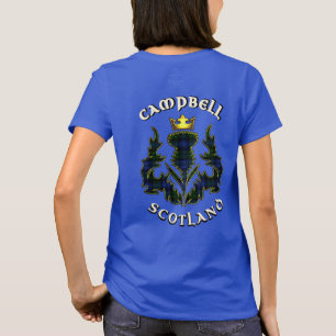 Campbell Clan Abzeichen & Tartan w/Motto T-Shirt