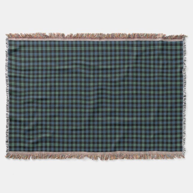 Campbell Clan Ancient Light Blue und Green Tartan Decke (Vorderseite)