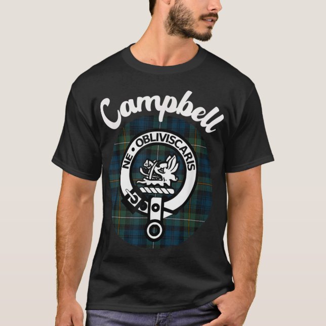 Campbell Clan Scottish Name Coat Arms Tartan T-Shirt (Vorderseite)