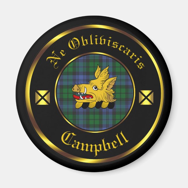 Campbell Clan & Tartan Magnet (Devant)