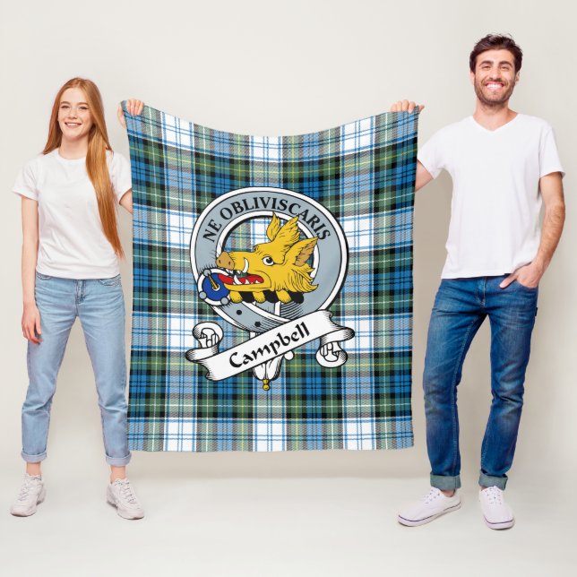 Campbell Dress Ancient Clan Abzeichen Tartan Karie Fleecedecke (Beispiel)