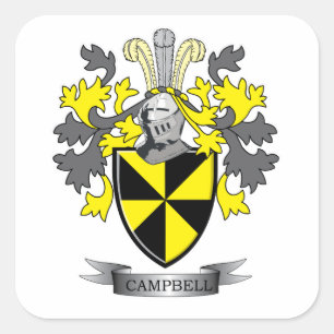 Campbell-Familienwappen-Wappen Quadratischer Aufkleber