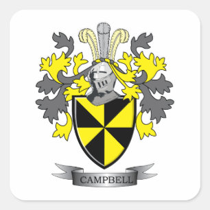 Campbell-Familienwappen-Wappen Quadratischer Aufkleber