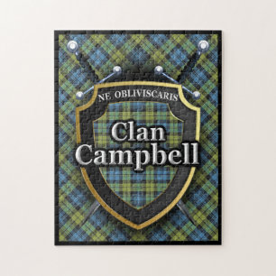 Campbell Family Scottish Tartan Swords and Shield