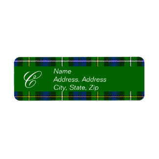 Campbell Kariertes Tartan-Adressetikett