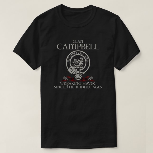 Campbell of Lochlane Clan Wappen Schottischer Nach T-Shirt (Design vorne)
