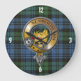 Campbell Tartan & Abzeichen Große Wanduhr