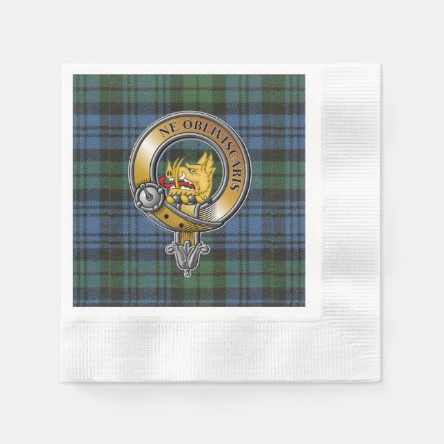 Campbell Tartan & Abzeichen Serviette (Vorderseite)