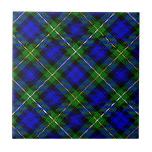 Campbell Tartan Blau kariert Fliese