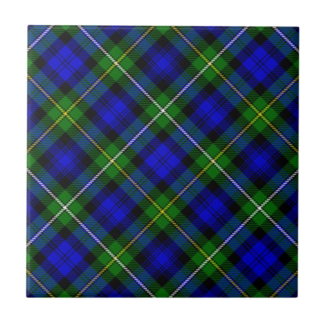 Campbell Tartan Blau kariert Fliese (Vorderseite)