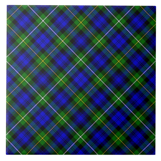 Campbell Tartan Blau kariert Fliese (Vorderseite)