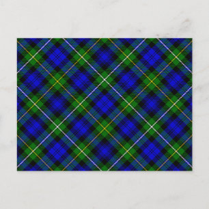 Campbell Tartan Blau kariert Postkarte