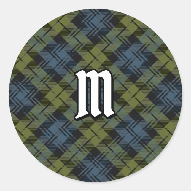 Campbell Tartan Classic Round Sticker (Vorderseite)