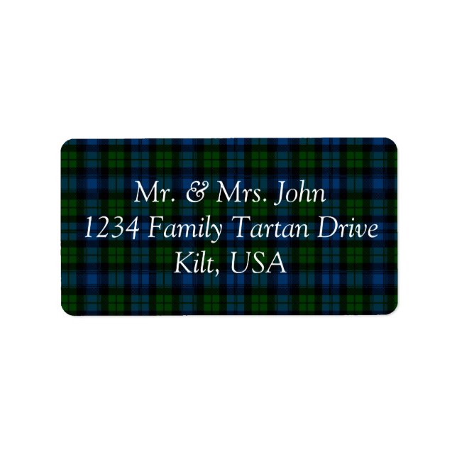 Campbell Tartan Label Adressaufkleber (Vorne)