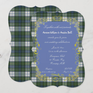 Campbell Tartan mit Goldrahmen-Einladung Einladung