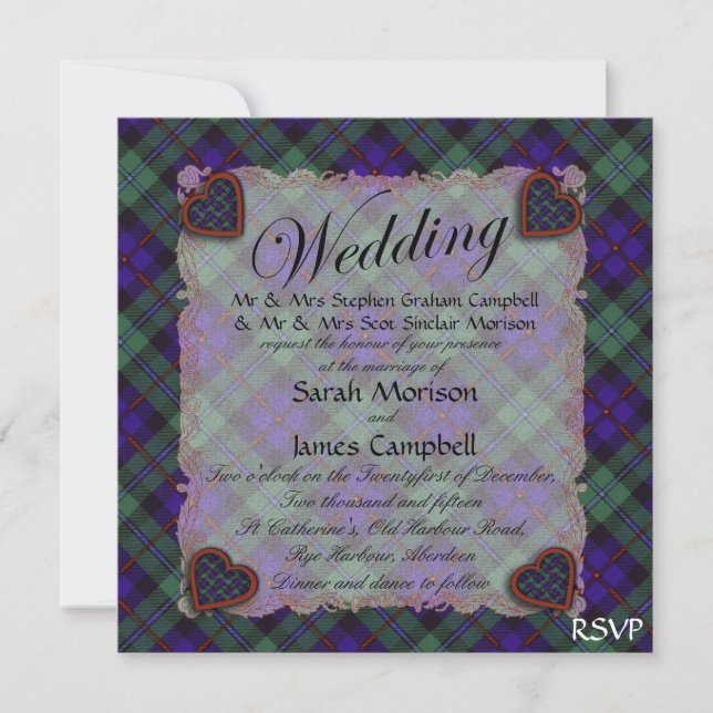 Campbell von Cawdor Scottish Clan tartan - Kariert Einladung (Vorderseite)