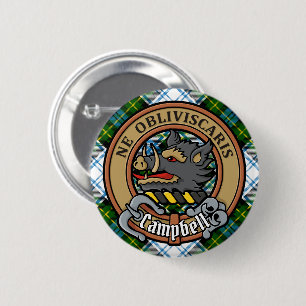 Campbell Wappen über Dress Tartan Button