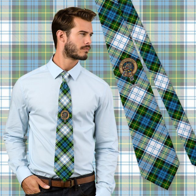 Campbell Wappen über Dress Tartan Krawatte (Von Creator hochgeladen)