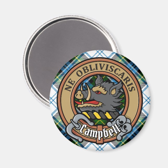 Campbell Wappen über Dress Tartan Magnet (Vorderseite/Rückseite)