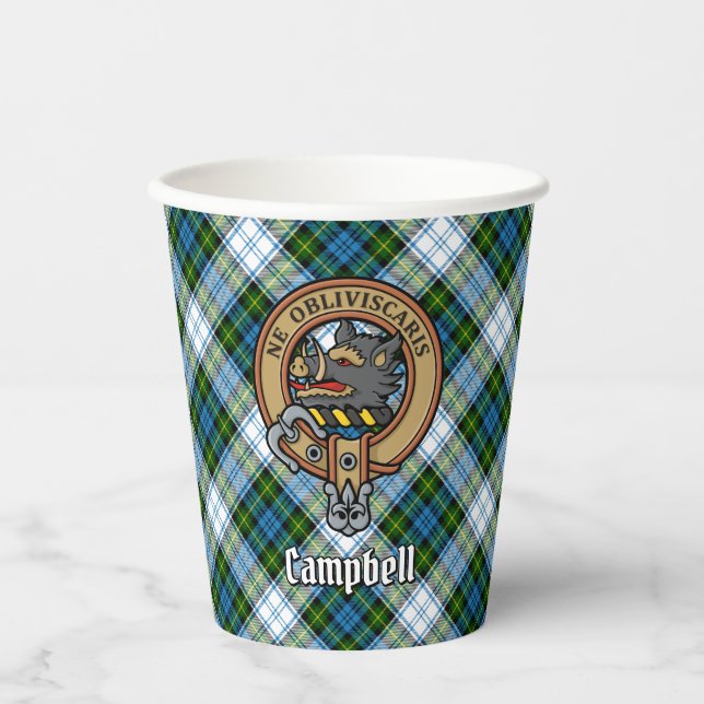 Campbell Wappen über Dress Tartan Pappbecher (Vorderseite)