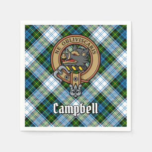 Campbell Wappen über Dress Tartan Serviette