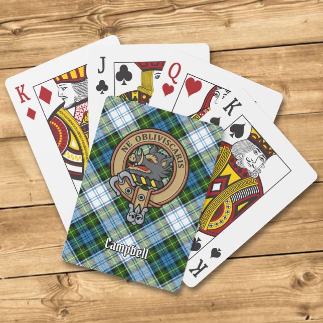 Campbell Wappen über Dress Tartan Spielkarten (Von Creator hochgeladen)