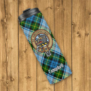 Campbell Wappen über Dress Tartan Thermosbecher