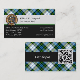 Campbell Wappen über Dress Tartan Visitenkarte