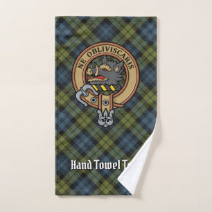 Campbell Wappen über Tartan Badhandtuch Set