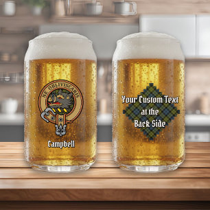 Campbell Wappen über Tartan Dosenglas