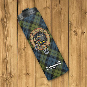 Campbell Wappen über Tartan Thermosbecher