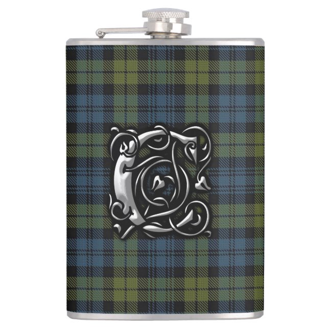 Campbelltartan-alte Schottland-Flasche Flachmann (Vorderseite)