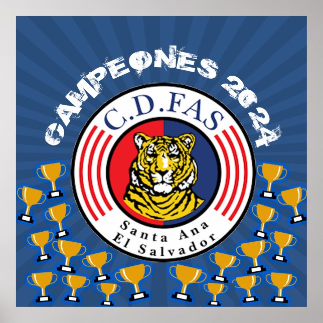 Campeones C.D. FAS Futbol Salvadoreño Poster (Vorne)