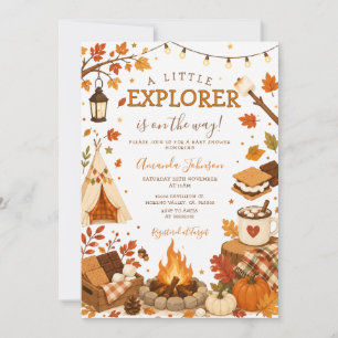 Camper A Little Explorer Baby Shower Herbst Einladung