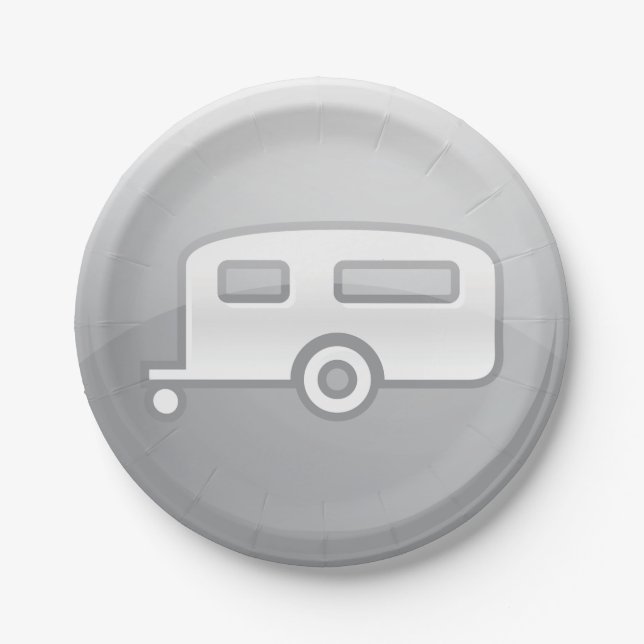 Camper-Anhänger Pappteller (Vorderseite)