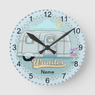 Camper-Anhänger Runde Wanduhr