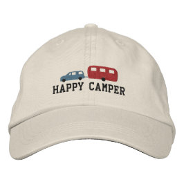 Camper-Anhänger und Autos-Happy-Camper Bestickte Baseballkappe